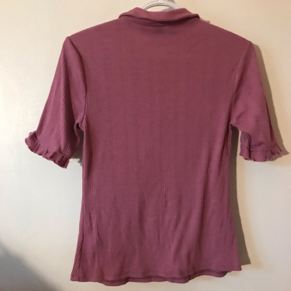 Pink Ruffled Polo Top - Picture 3 of 3